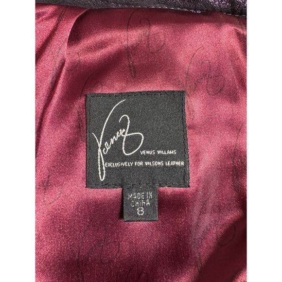 Venus Williams By Wilsons Leather 2 Pc Set Jacket and Pants Puple Size 8 - Picture 11 of 15